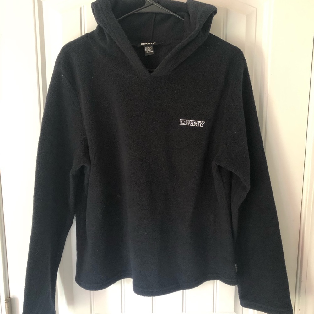 DKNY SPORT VINTAGE WOMENS FLEECE LOGO HOODIE